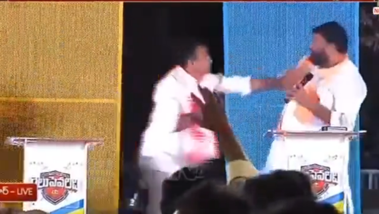 तेलंगाना: BRS विधायक ने LIVE डिबेट शो में BJP उम्मीदवार का पकड़ा गला